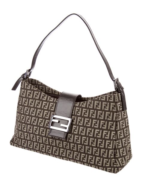 fendi zucchino velvet baguette shoulder bag|authentic fendi zucca handbags.